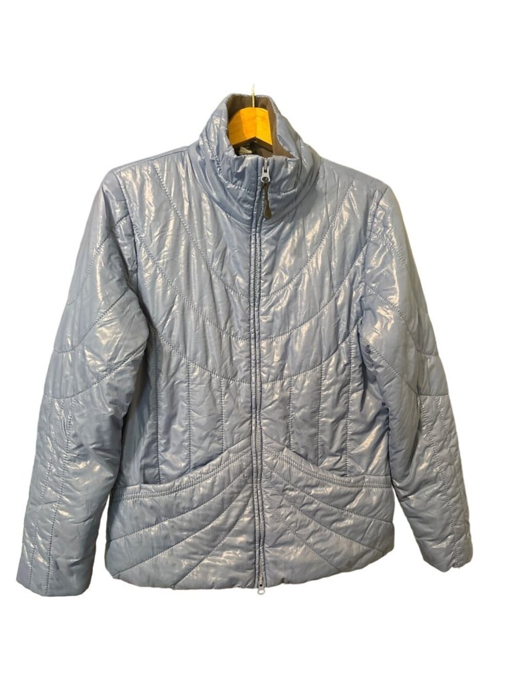 Womens ATHLETA Puffer Jacket Blue Medium Lightweight Pockets